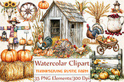 Rustic Farm Thanksgiving Clipart, an Illustration by DreamCafeArt (Thumbnail 1 of 6)