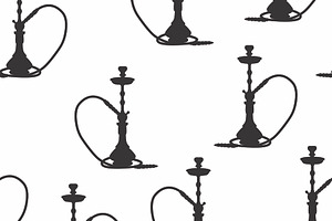 Smoking Pipe Hookah Seamless Pattern
