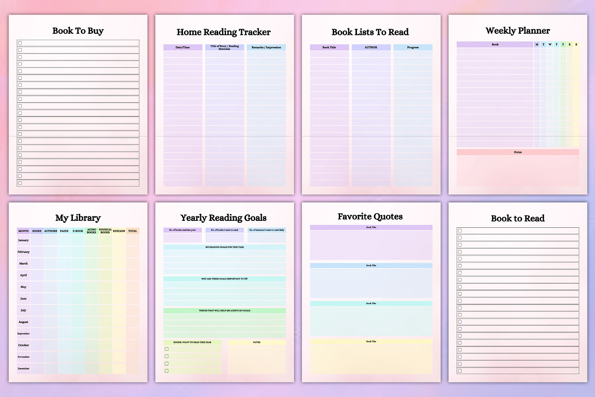 Editable Reading Journal Interior