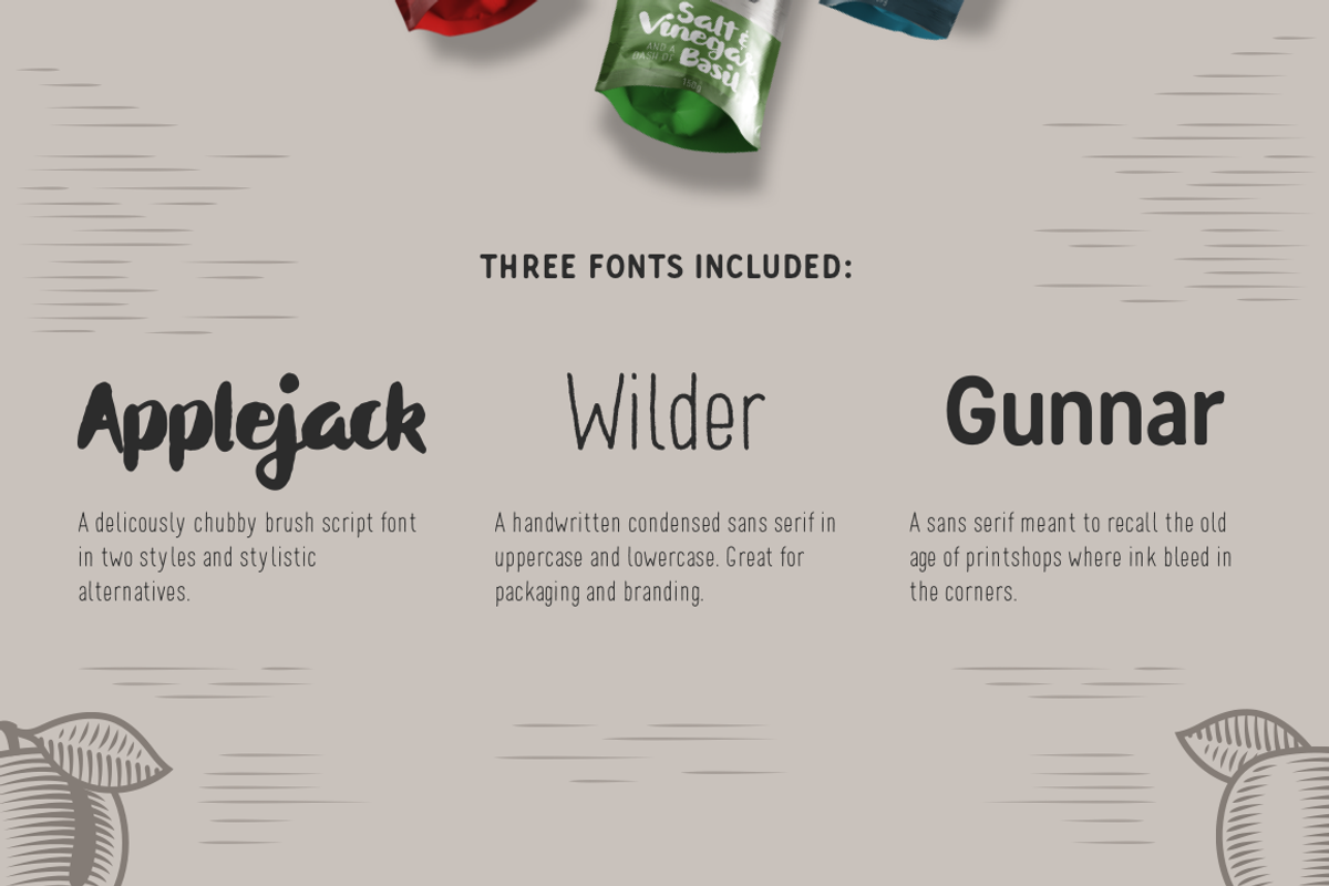 Applejack - A brush font trio preview 3