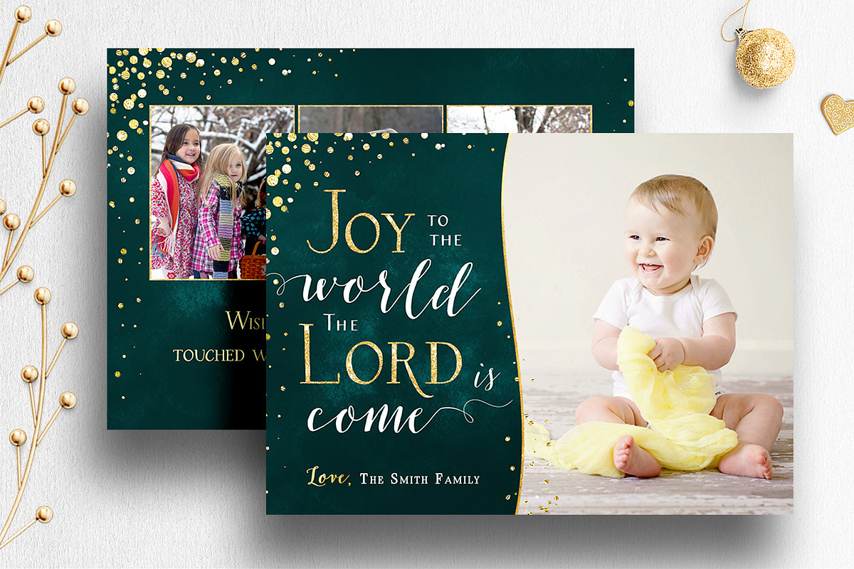 Christmas Card Template PSD | 004, a Card Template by Nifty Template Studio (Photo 6 of 11)