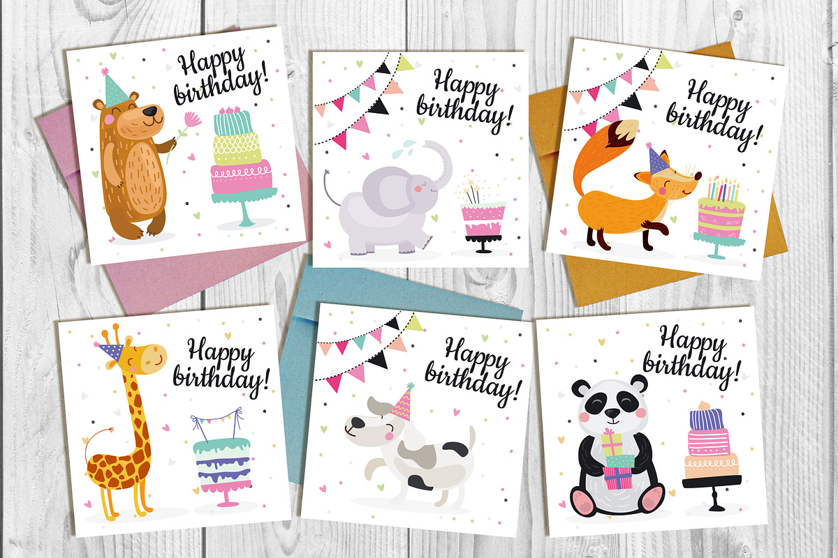 Vector birthday set, a Card Template by martynmarin (Photo 1 of 3)