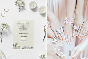 White And Color Butterflies Clipart