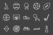 50 Sports Line Inverted Icons, an Outline Icon by IconBunny