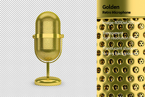Golden Retro Microphone