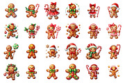 Watercolor Gingerbread Man Clipart, an Illustration by SinaCreation (Thumbnail 2 of 7)