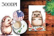 Patriotic Hedgehog PNG Clipart, an Illustration by Libby Wishes (Thumbnail 3 of 6)
