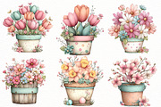 Whimsical Spring Flower pot Clipart, an Illustration by Designworld (Thumbnail 2 of 8)