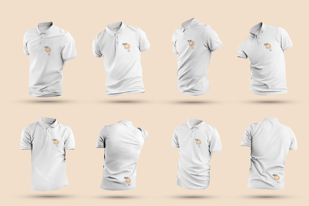 8 Mockups 3D Polo, a Shirt Mockup by Grow Design Craft Studio (Photo 2 of 7)