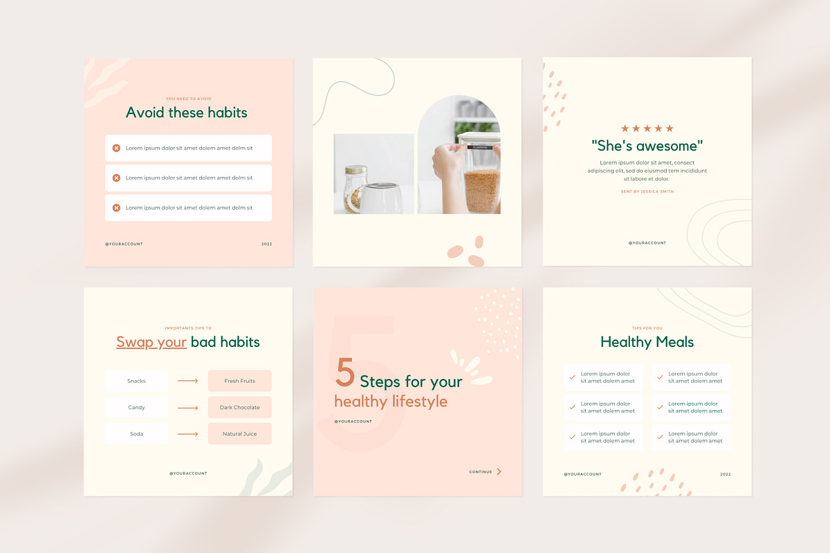 Wellness Instagram Post Template, a Social Media Template by Modo Design Studio (Photo 4 of 9)