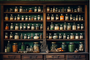 Pharmacy shelf with various, a Technology Photo by Ylivdesign