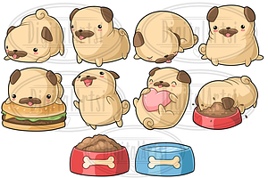 Kawaii Pug Clipart