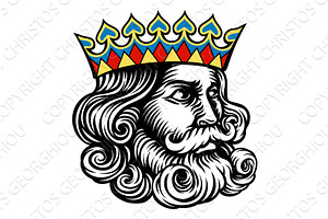 King Medieval Crown Head Face, a Person Illustration by Christos Georghiou