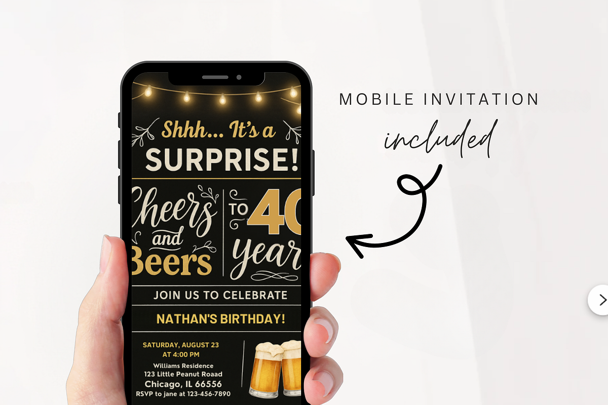 Surprise 40th Birthday Invitation, a Card Template by Shinehoon (Photo 4 of 5)