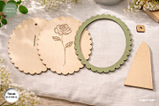 Scalloped Flower Frame SVG Bundle, a Decorative Illustration by svgocean (Thumbnail 3 of 13)