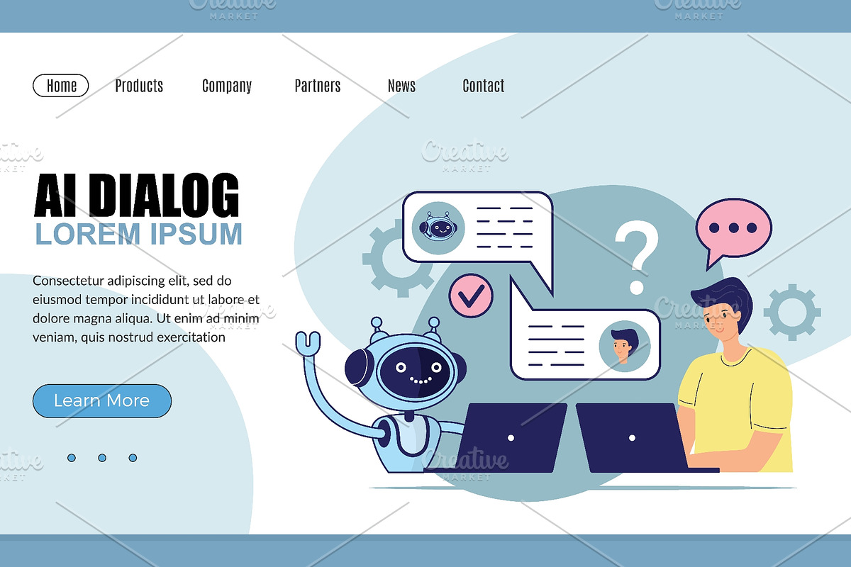 AI chatbot robot assisting man web, a Technology Illustration by Onyx
