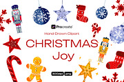 Watercolor Clipart - Christmas Joy, a Decorative Illustration by crafty (Thumbnail 1 of 15)