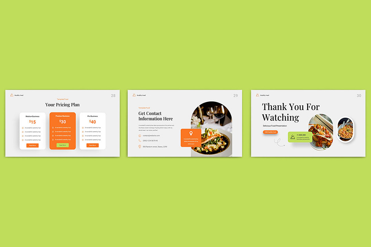 Healthy Food Presentation Template, a Presentation Template by TypeMakers (Photo 3 of 5)