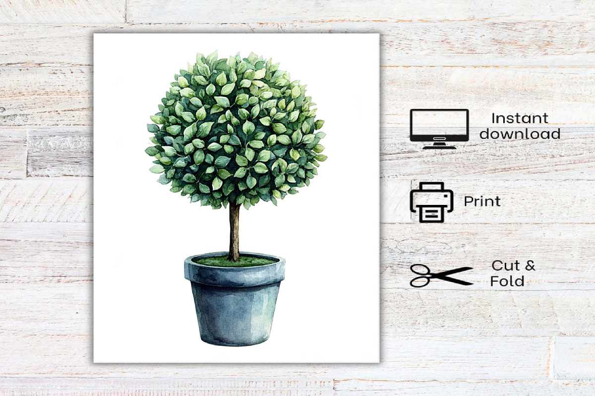 Watercolor Green Garden Clipart, an Illustration by Canvas Craft (Photo 7 of 7)