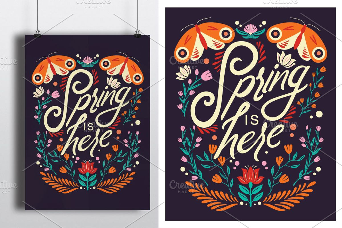 Spring is Here poster design, an Animal Illustration by Blue Lela Design (Photo 3 of 3)