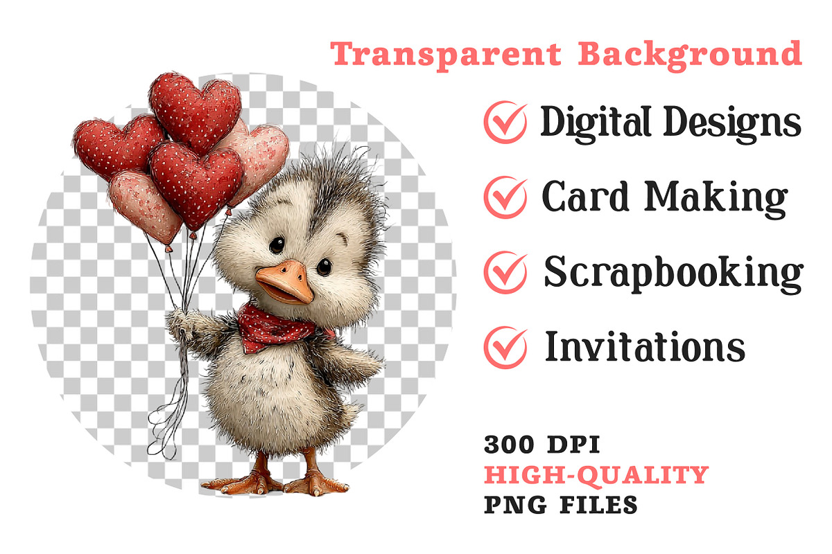 Valentine Whimsical Animals Clipart, an Illustration by Dream Creation (Photo 7 of 8)