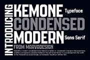 Kemone - A Modern Condensed Sans, a Sans Serif Font by Marvadesign (Thumbnail 1 of 7)
