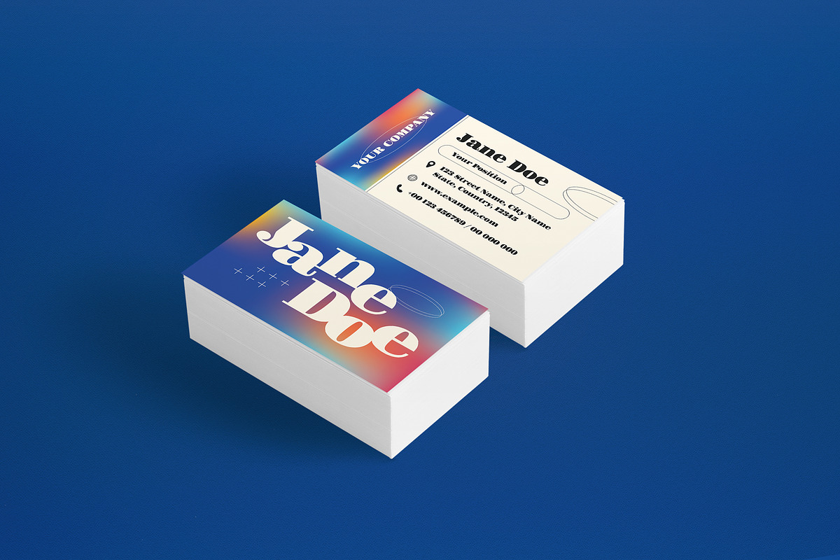 Blue Gradient Business Card, a Business Card Template by graphicook (Photo 2 of 3)