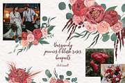 Burgundy Peonies & Blush Roses, an Illustration by Catch the Dream Art (Thumbnail 2 of 14)