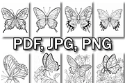 Butterfly Coloring Pages for Kids, an Animal Illustration by Design Home (Thumbnail 4 of 7)