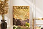 He Is Risen Empty Tomb with Sunrise, a Seasonal Illustration by Vector_Up (Thumbnail 5 of 7)
