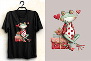 Quirky Valentine Day Frog Clipart Bu, an Illustration by SVGArt (Thumbnail 5 of 8)