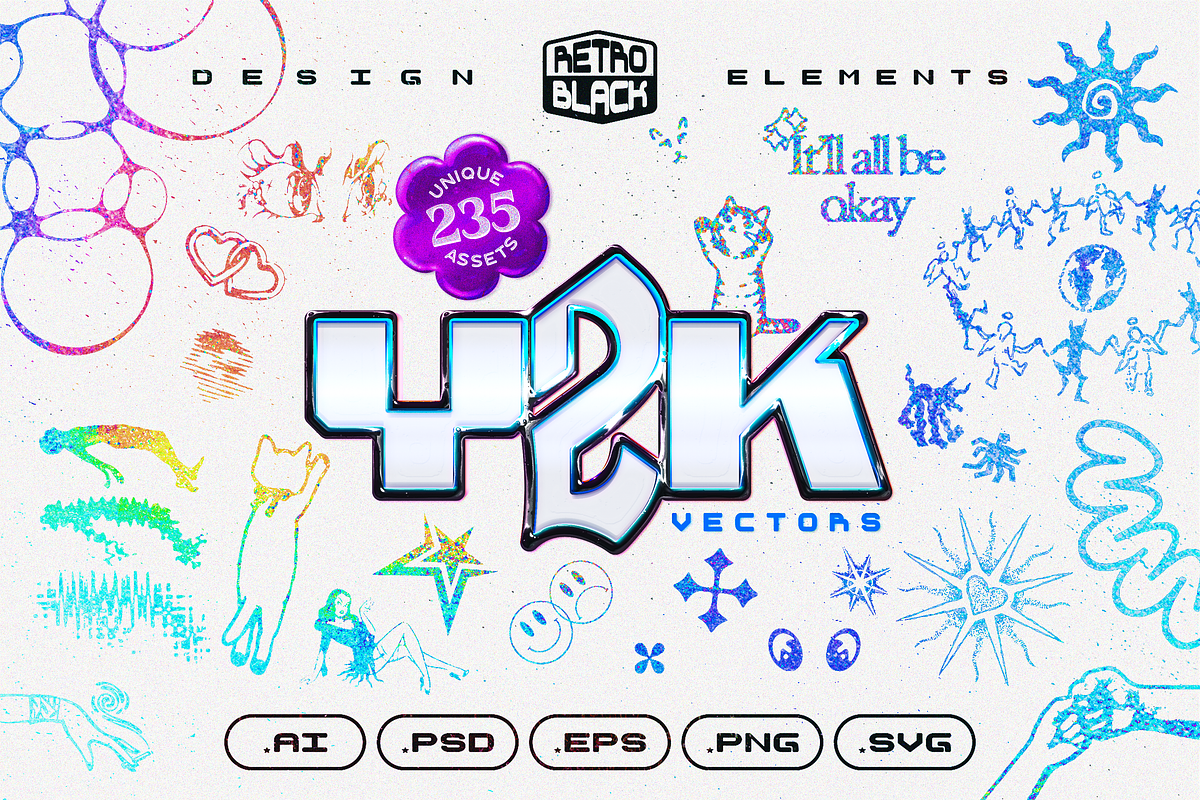 235 Y2K Shapes, Icons and Elements, an Object Graphic by Retro Black Studio (Photo 1 of 15)