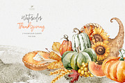 Watercolor Thanksgiving Clip art, an Illustration by Colibri Watercolor (Thumbnail 1 of 8)