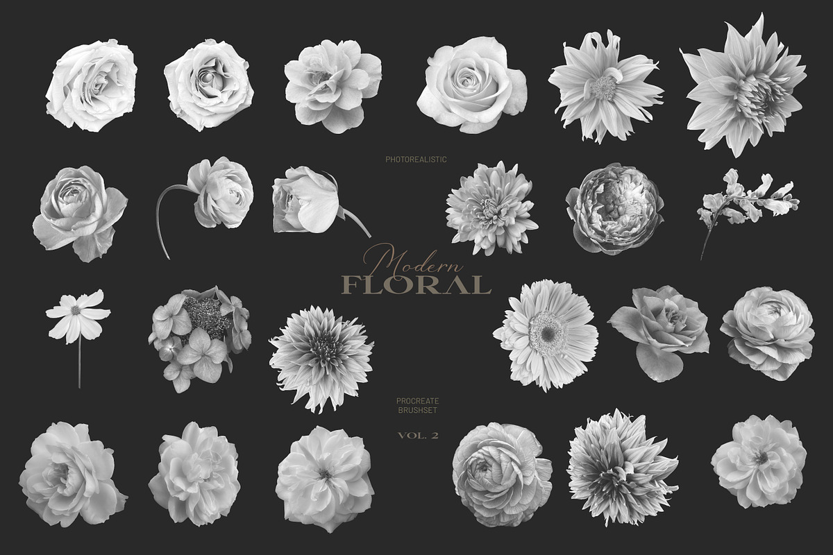 Modern Floral Procreate Brushes V2, a Brush Add-On by Eclectic Anthology (Photo 9 of 11)