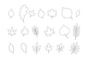 leaves outline icons collection, an Outline Icon by nicollr's store (Thumbnail 1 of 3)