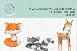 Watercolor Woodland Animals