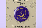 Pin Button Mockup - 8 Views, an Advertising Mockup by Illusiongraphic (Thumbnail 15 of 23)