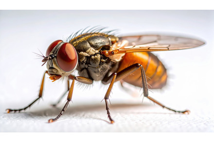 Extreme close-up of a housefly