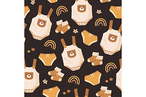 Baby vector seamless pattern, a Pattern Graphic by Elen_Art
