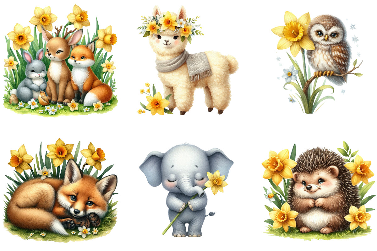 Daffodils Flowers Clipart, an Illustration by DreamArtGraphic (Photo 4 of 5)