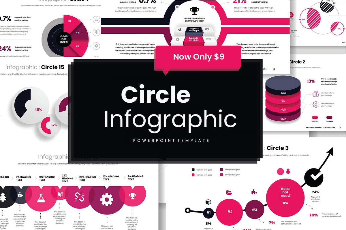 Circle Infographic PowerPoint, a Presentation Template by Mikokit (Photo 1 of 5)