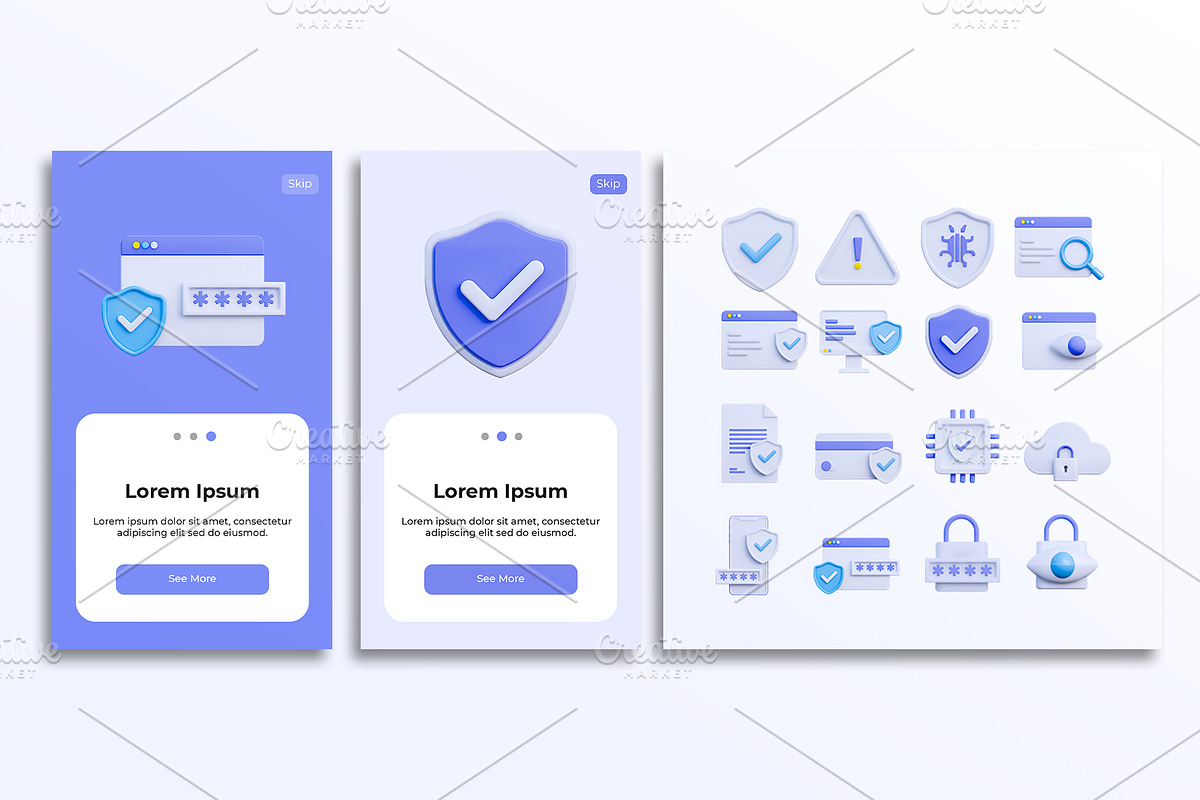 3D Cyber Security Icons Pack, an Object 3D Model by deviapuspitasari2 (Photo 2 of 2)