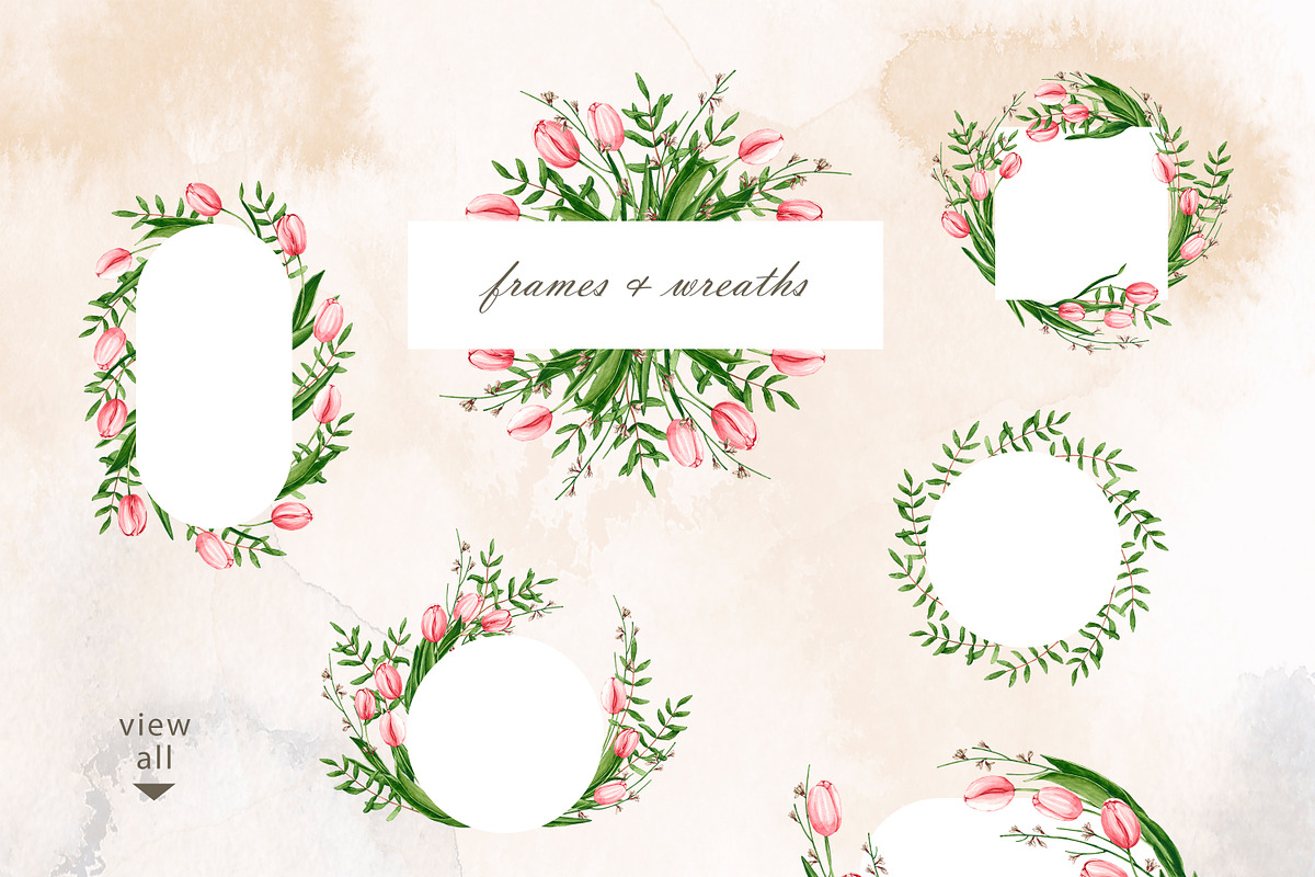Blooming tulips. Watercolor set, a Pattern Graphic by Ola_Vola (Photo 2 of 9)