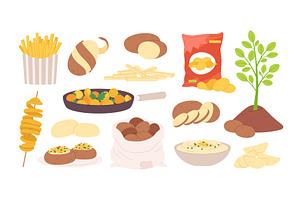 Cartoon potato raw. Potatoes, a Graphic by LadadikArt