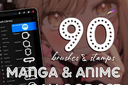 procreate brushes manga stamps anime, a Brush Add-On by SannaIllustrations (Thumbnail 4 of 8)