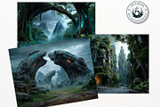 Sci-Fi Backdrops Digital Papers, a Decorative Illustration by ThatsDesignArt (Thumbnail 11 of 14)