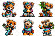 Whimsical Christmas Teddy Clipart PN, an Animal Illustration by Black Bird Studio (Thumbnail 6 of 6)