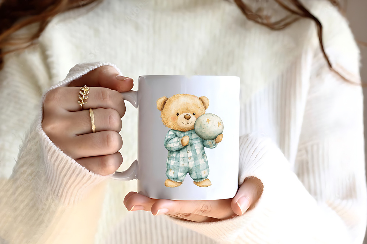 Watercolor Pink Cute Blush Teddy Bea, an Illustration by CreationArt (Photo 7 of 9)
