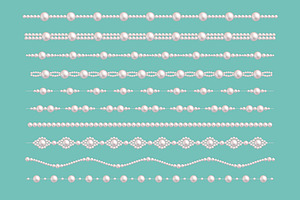 Pearl glamour borders, a Decorative Illustration by Microvector