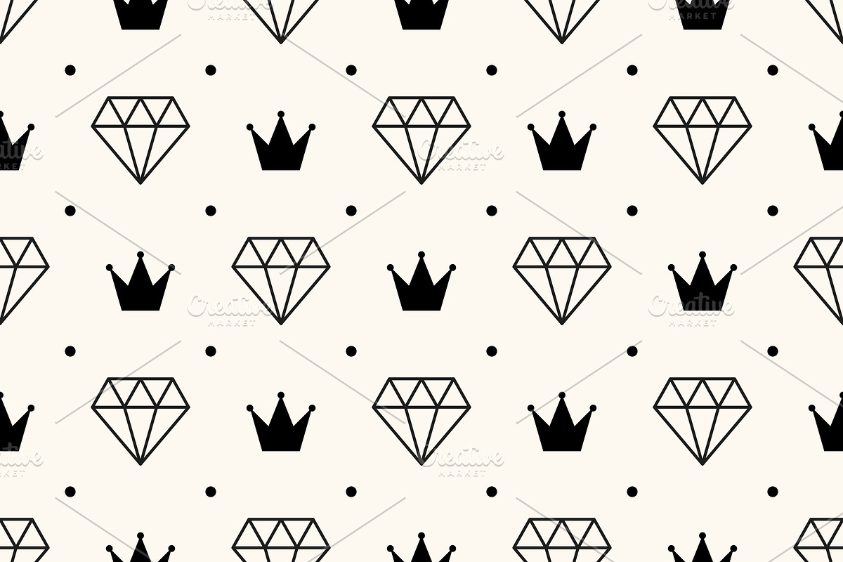 4 Monochrome Crown Patterns preview 5